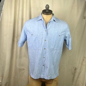 Funky Short Sleeve Button Down, Chambray